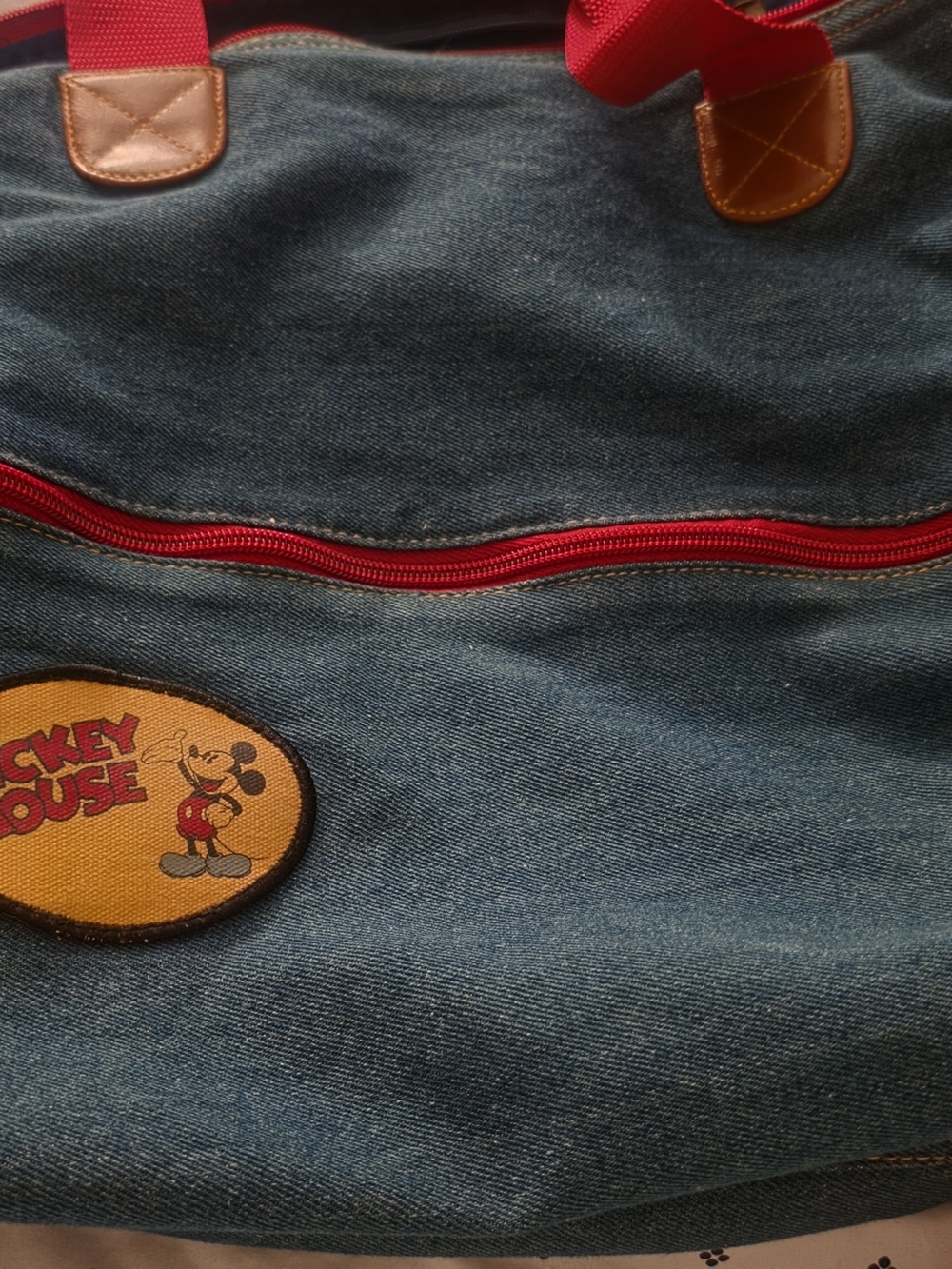 Mickey Mouse Large Denim Tote Bag Purse